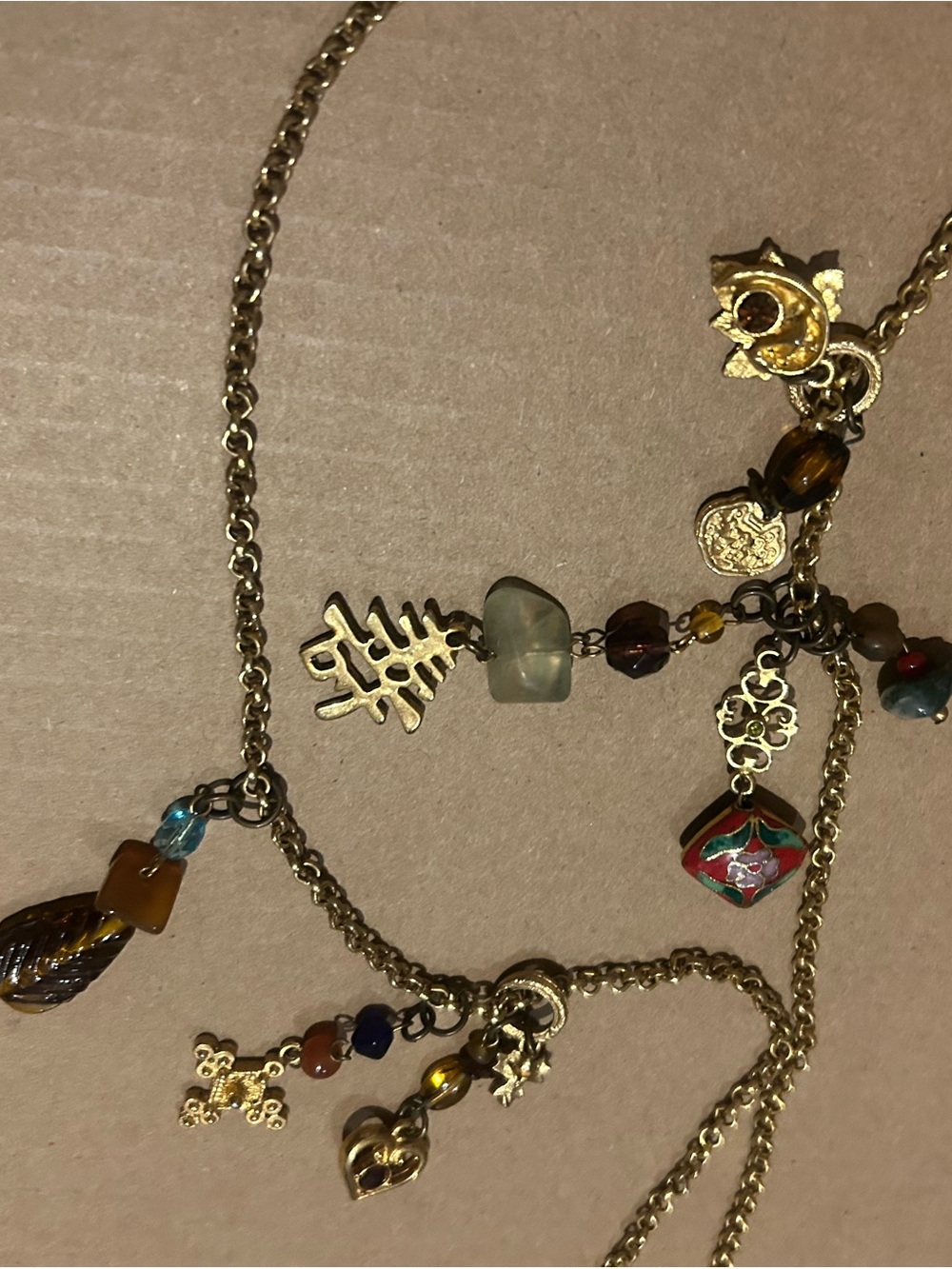 R.J. Graziano Gold-Tone Charm Necklace Multicolor